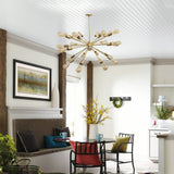 Brass Leaf Studio Brass Sputnik Chandelier, Shinny Brass Ceiling Hanging Lamp, Modern Pendant Lamp Made of Full Brass 24 arms/Lights