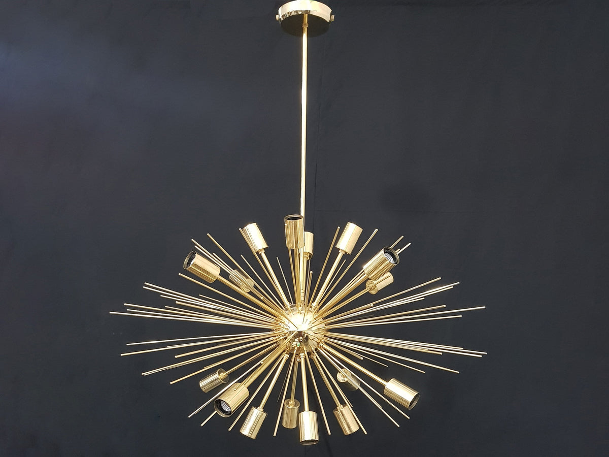 Industrial Brass Made, Brass Urchin Chandelier Lamp, Sputnik Ceiling Light, Brass Premium Modern Urchin Designer Light, Made of Brass, Decorative Light Fixture