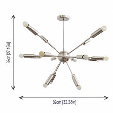 Industrial Brass Made, Brass Sputnik Chandelier, 16-Arm Modern Ceiling Lamp, Decorative Luxury Lobby, Living Room, Bedroom, Dining Room, Modern 16-Light Chandelier