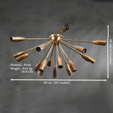 Lux 16-Light Brass Sputnik Chandelier – Mid-Century Modern Starburst Ceiling Fixture - 32165