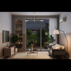 Sleek 2-Light Brass Linear Chandelier – Contemporary Minimal Ceiling Fixture with Symmetry - 32170