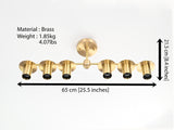 Luxury 6-Light Brass Linear Chandelier – Glam Vanity Ceiling Fixture with Globe Bulbs - 32180