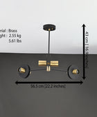 3 Arms Brass Pendant Light 22