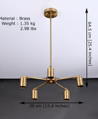 5 Arms Brass Sputnik Chandelier 15