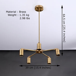 5 Arms Brass Sputnik Chandelier 15