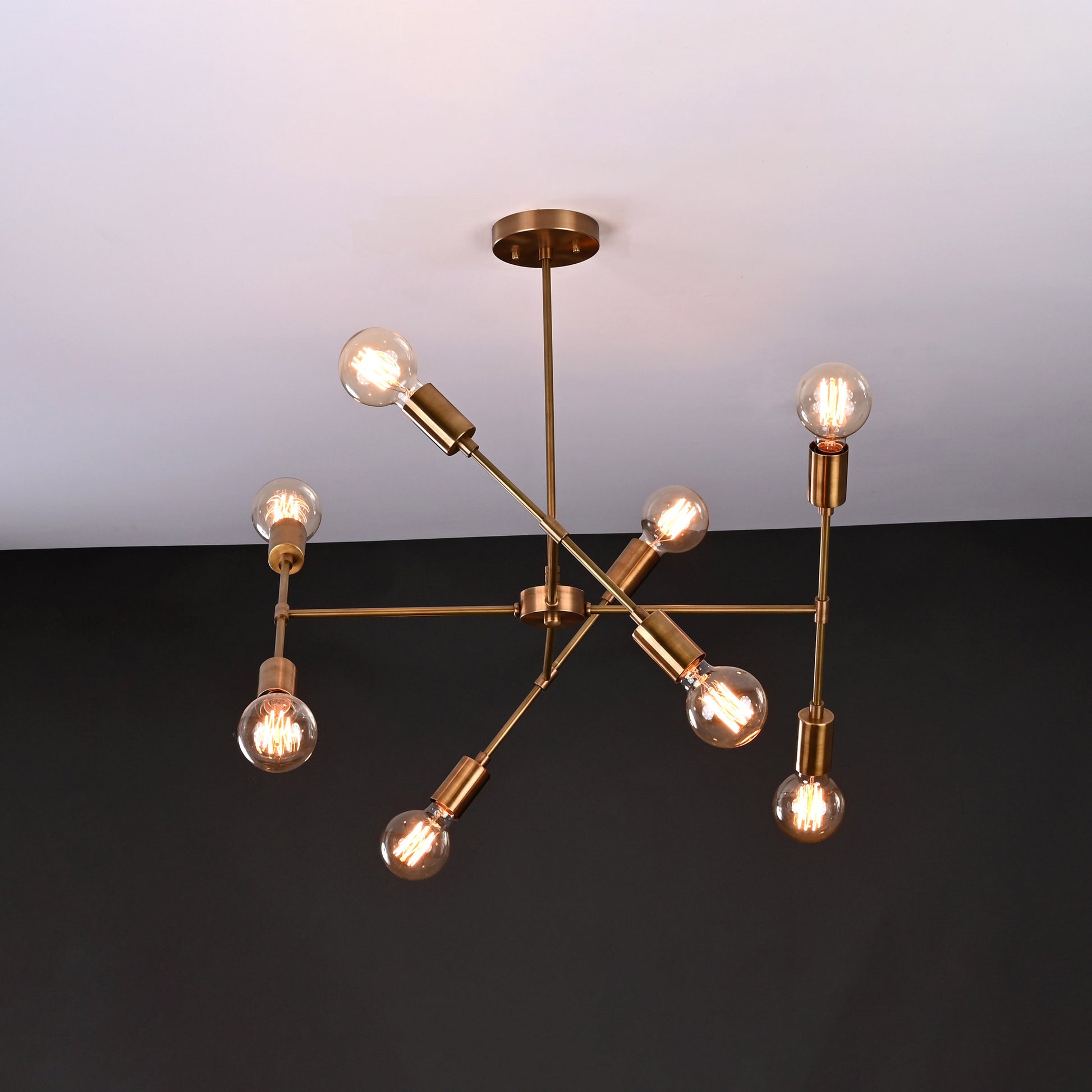 8 Arms Brass Sputnik Chandelier 25" Wide - 32212