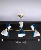 6 Arm Diabolo Style Brass Chandelier 37