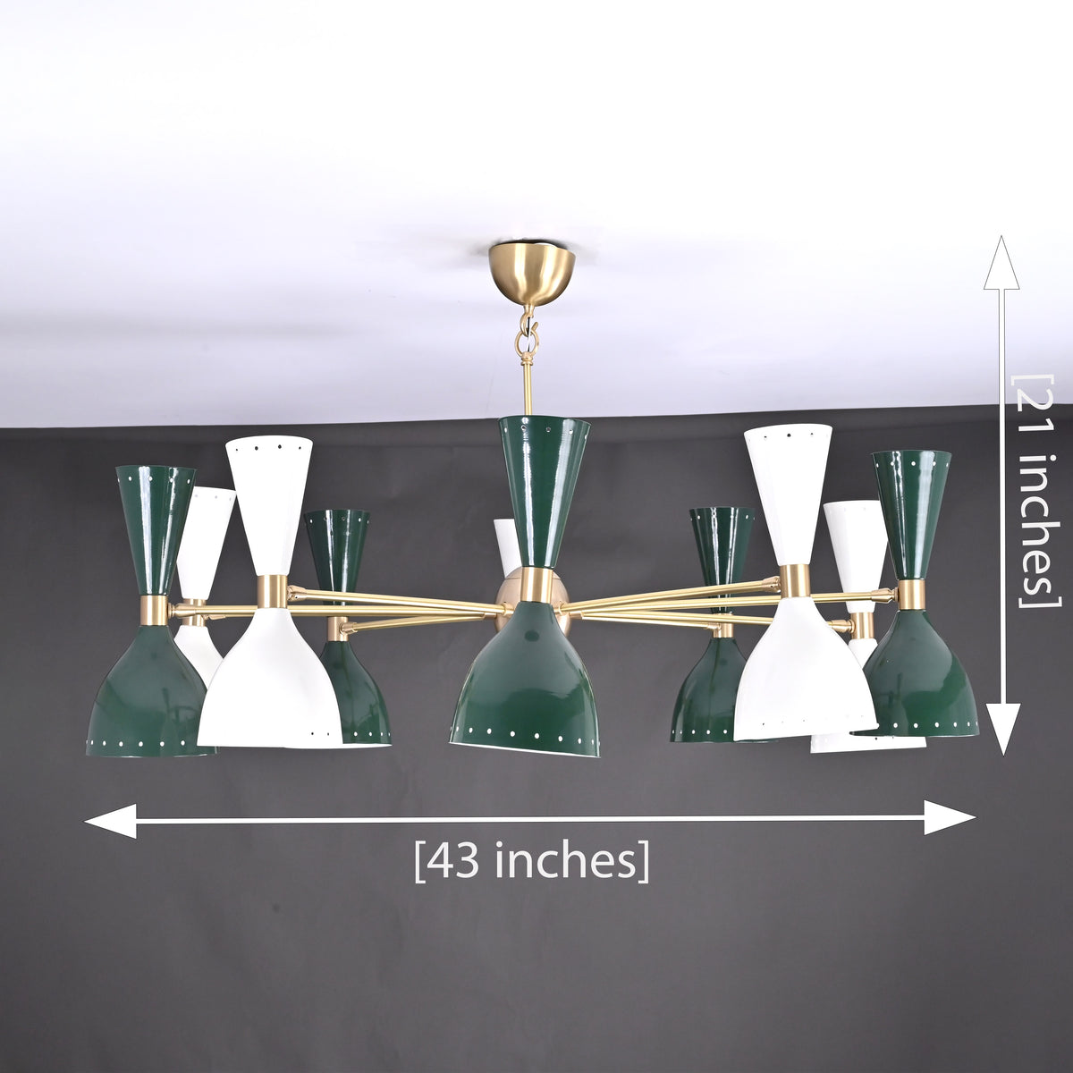 Mid-Century Modern Diabolo Chandelier – Customizable 20-Light Ceiling Fixture | Dual-Light Direction | Brass, Copper & Painted Finishes - 32229