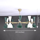 Mid-Century Modern Diabolo Chandelier – Customizable 20-Light Ceiling Fixture | Dual-Light Direction | Brass, Copper & Painted Finishes - 32229