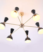 6 Arms Diabolo Style Brass Chandelier 37