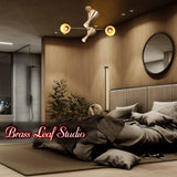 Diabolo Style Brass Mid-Century Modern Chandelier | Two-Way Ceiling Light | Customizable Pendant Lamp |  - 32234