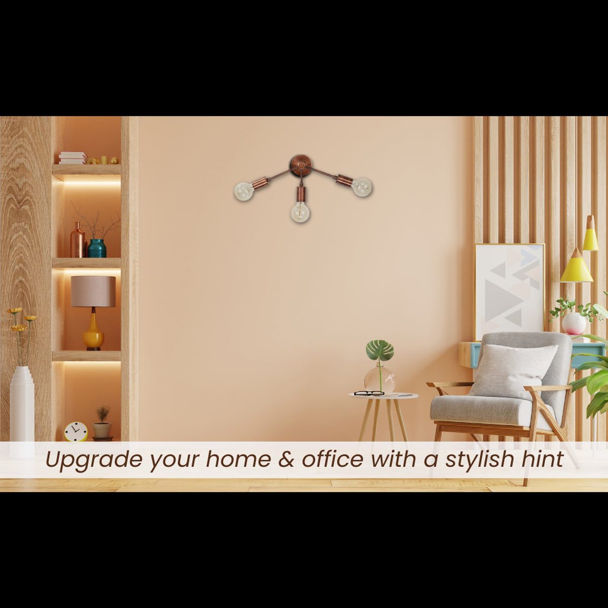 Customizable Modern Brass Wall Sconce | Mid-Century Triple Arm Design for Stylish Interiors - 32510