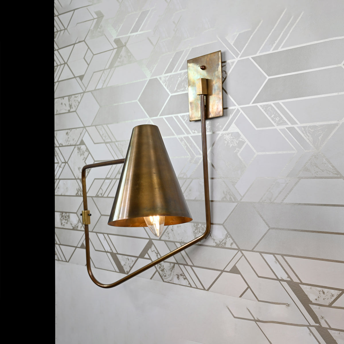 Mid-Century Swing Arm Wall Sconce with Cone Shade | Customizable Adjustable Modern Light Fixture
 - 32582