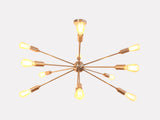 Customizable Rose Gold Sputnik Chandelier – Mid-Century Modern Industrial Pendant with Exposed Edison Bulbs - 32139