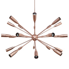 Industrial Brass Made, Sputnik Chandelier in Copper Patina, Ceiling Light Lamp, Sputnik Dinning Room Chandelier Mid Century lamp, Custom lamp 24 arms/Lights