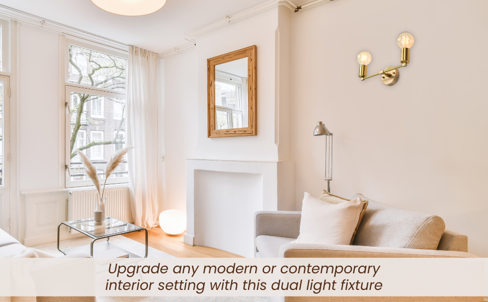 Sleek Modern Brass Wall Sconce | Customizable Minimalist Design Light Fixture for Hall or Bath - 32530