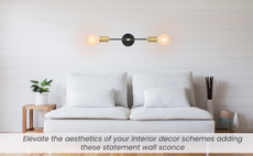 Modern Minimalist Brass Wall Sconce | Customizable Dual-Light Fixture for Contemporary Interiors - 32535