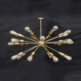 Brass Leaf Studio Brass Sputnik Chandelier, Shinny Brass Ceiling Hanging Lamp, Modern Pendant Lamp Made of Full Brass 24 arms/Lights