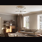 Customizable Sputnik Chandelier | Modern 12-Light Ceiling Lamp | Industrial Brushed Metal Light Fixture Handmade Lighting - 32128