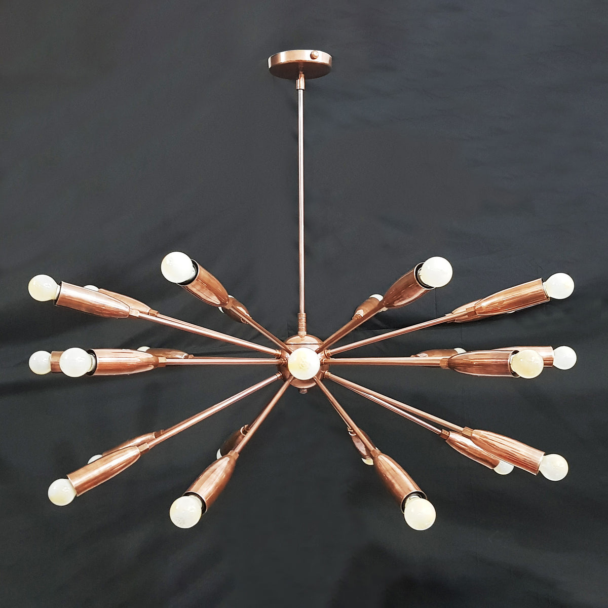 Industrial Brass Made, Sputnik Chandelier in Copper Patina, Ceiling Light Lamp, Sputnik Dinning Room Chandelier Mid Century lamp, Custom lamp 24 arms/Lights