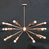 Industrial Brass Made, Sputnik Chandelier in Copper Patina, Ceiling Light Lamp, Sputnik Dinning Room Chandelier Mid Century lamp, Custom lamp 24 arms/Lights