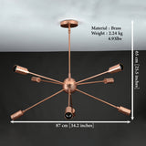 Sleek 8-Light Rose Gold Sputnik Chandelier – Contemporary Minimalist Ceiling Light - 32166