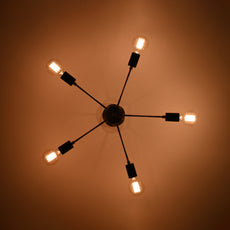 Industrial Brass Made, Brass Molecular Ceiling Lamp, 5-Light Chandelier, Premium Quality Lamp for Bedroom Living Kitchen Office, Modern 5-arm Minimalist Design