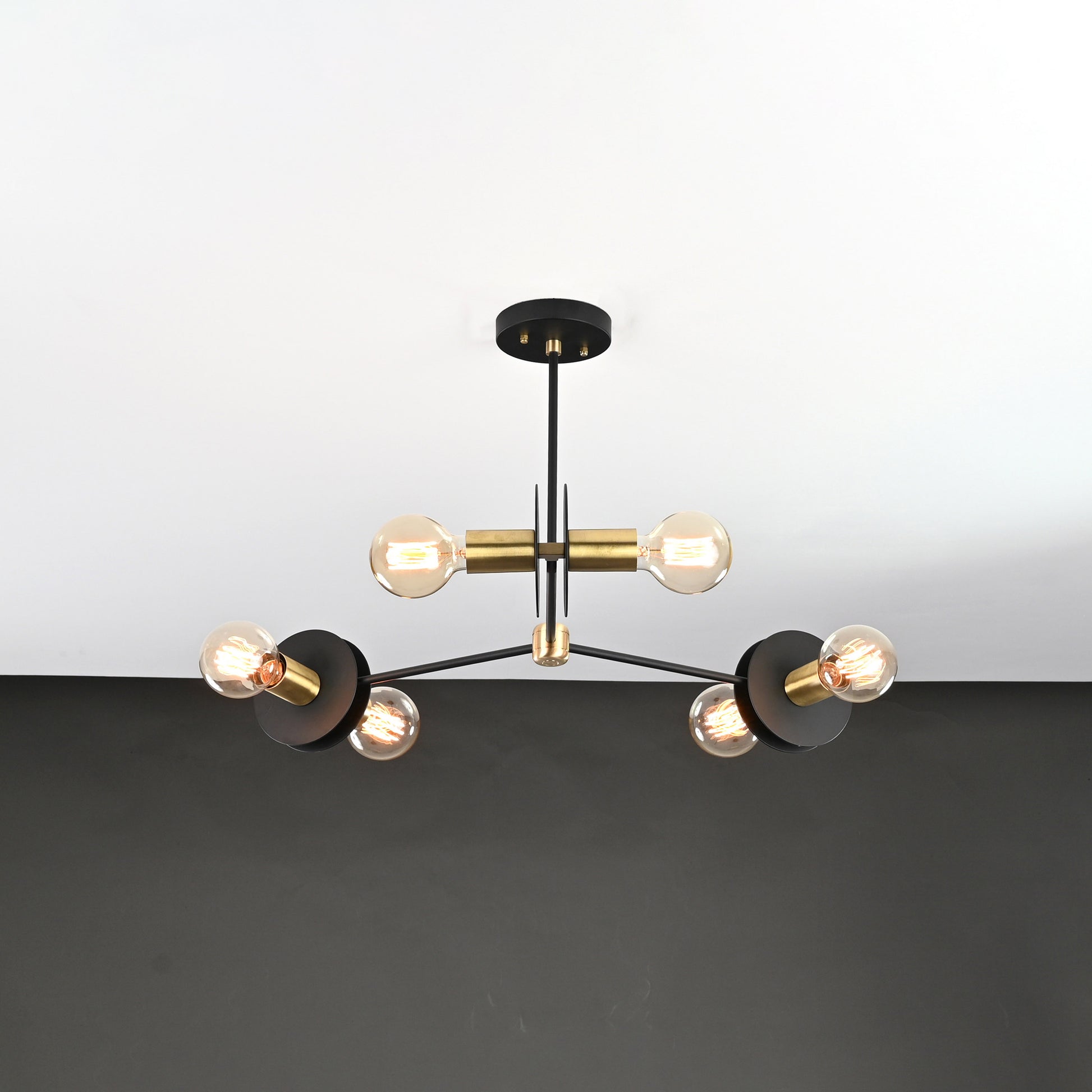 3 Arms Brass Pendant Light 22" Wide - 32187