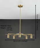 5 Arms Brass Pendant Light 25