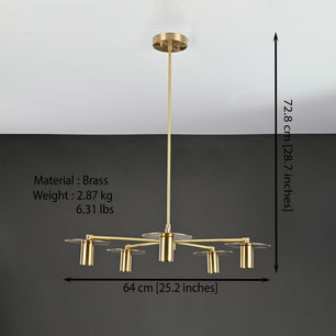 5 Arms Brass Pendant Light 25