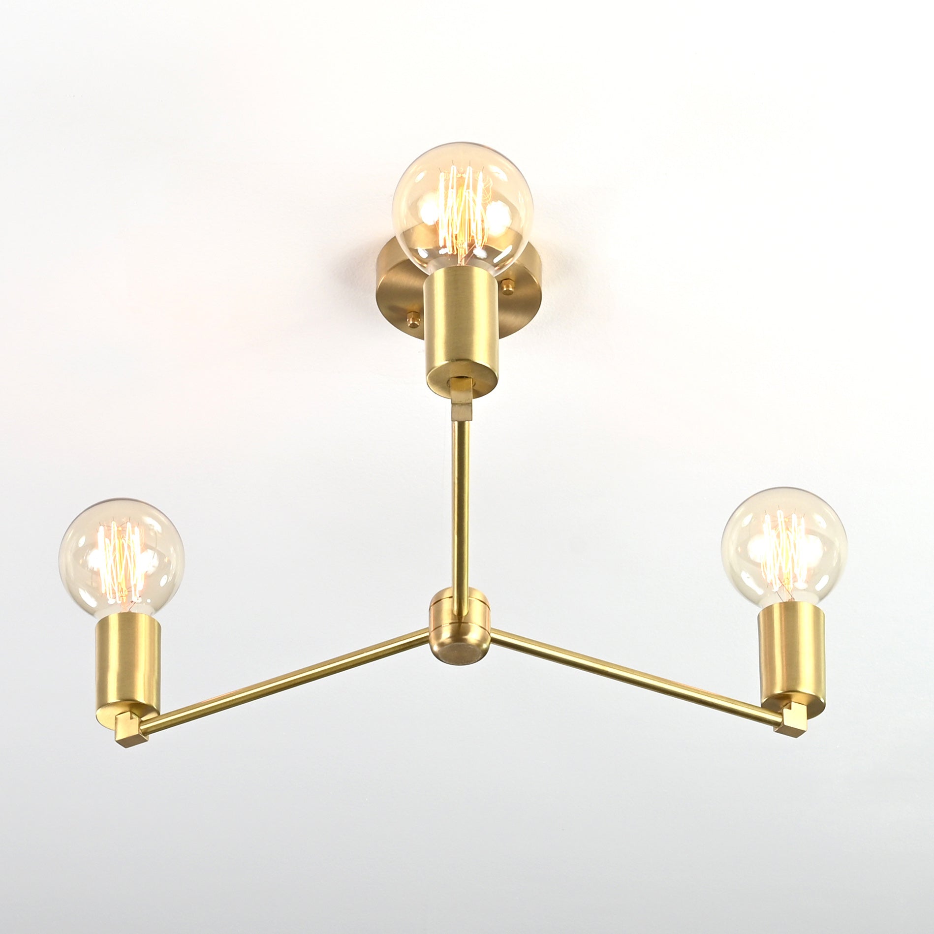 3 Arm Brass Chandelier 16" Wide- 32190