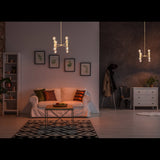 Modern 6-Light All-Brass Chandelier – Cylindrical Socket Sputnik Ceiling Fixture - 32204