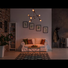 Modern 10-Light Black Chandelier – Angular Geometric Ceiling Fixture with Globe Bulbs - 32213