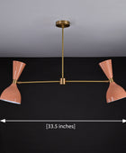 2 Arms Diabolo Brass Pendant Light 34