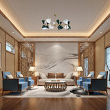 Mid-Century Modern Diabolo Chandelier – Customizable 20-Light Ceiling Fixture | Dual-Light Direction | Brass, Copper & Painted Finishes - 32229