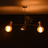 Diabolo Style Brass Mid-Century Modern Chandelier | Two-Way Ceiling Light | Customizable Pendant Lamp |  - 32234