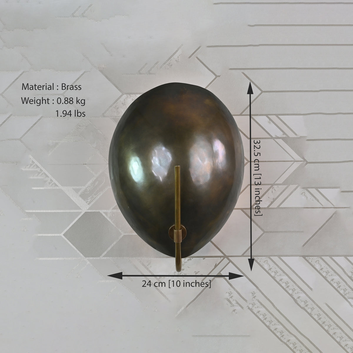 Modern Art-Inspired Wall Sconce with Sculptural Dome Shade | Customizable 13" Decorative Fixture - 32583