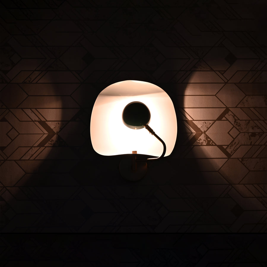 Contemporary Artistic Wall Sconce with Curved Backplate | Customizable Handcrafted Accent Lighting - 32585