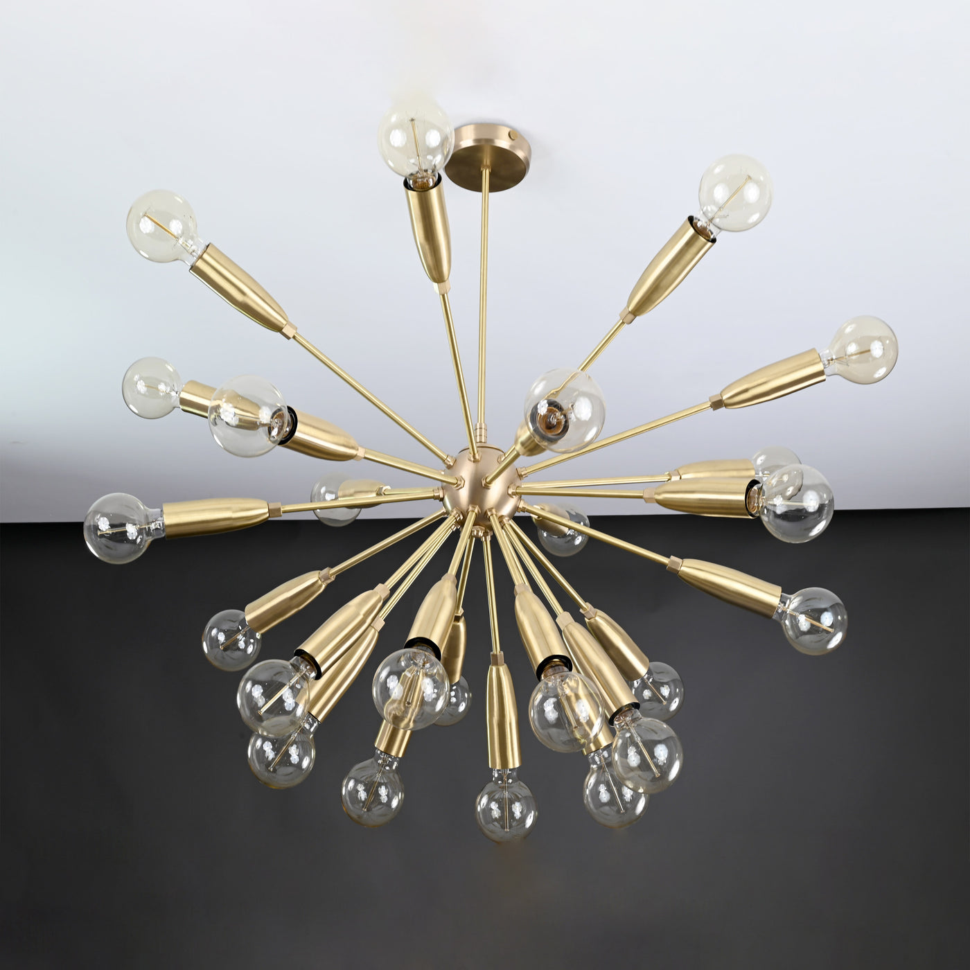 Deluxe 18-Light Copper Sputnik Chandelier – Retro Modern Ceiling Pendant with Edison Bulbs - 32155