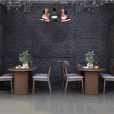 Modern 10-Light Chandelier – Mixed Coral & Black Double Cone Shades with Brass Frame - 32219