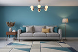 6-light sputnik glass globe chandelier with slim brass arms, round ceiling canopy, and copper patina finish