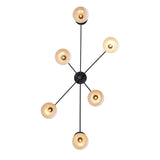 Mid-Century Vertical 6-Light Wall Fixture with White Domes | Brass Leaf Studio Lighting