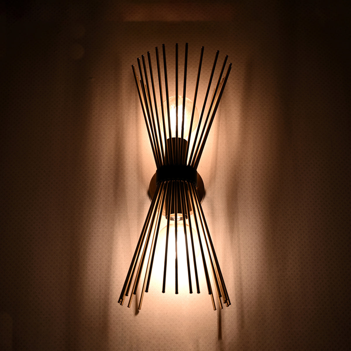 Mid-Century Modern Starburst Brass Wall Sconce | 18" Customizable Handcrafted Light Fixture - 32576