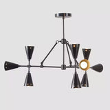Taormina Industrial Cone Chandelier – 9 Light – 36 Inch – Model 62323