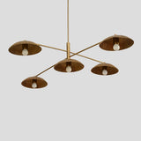 Modern Brass Fluted Shade Chandelier – Handmade 5-Light Pendant by Brass Leaf Studio 62408