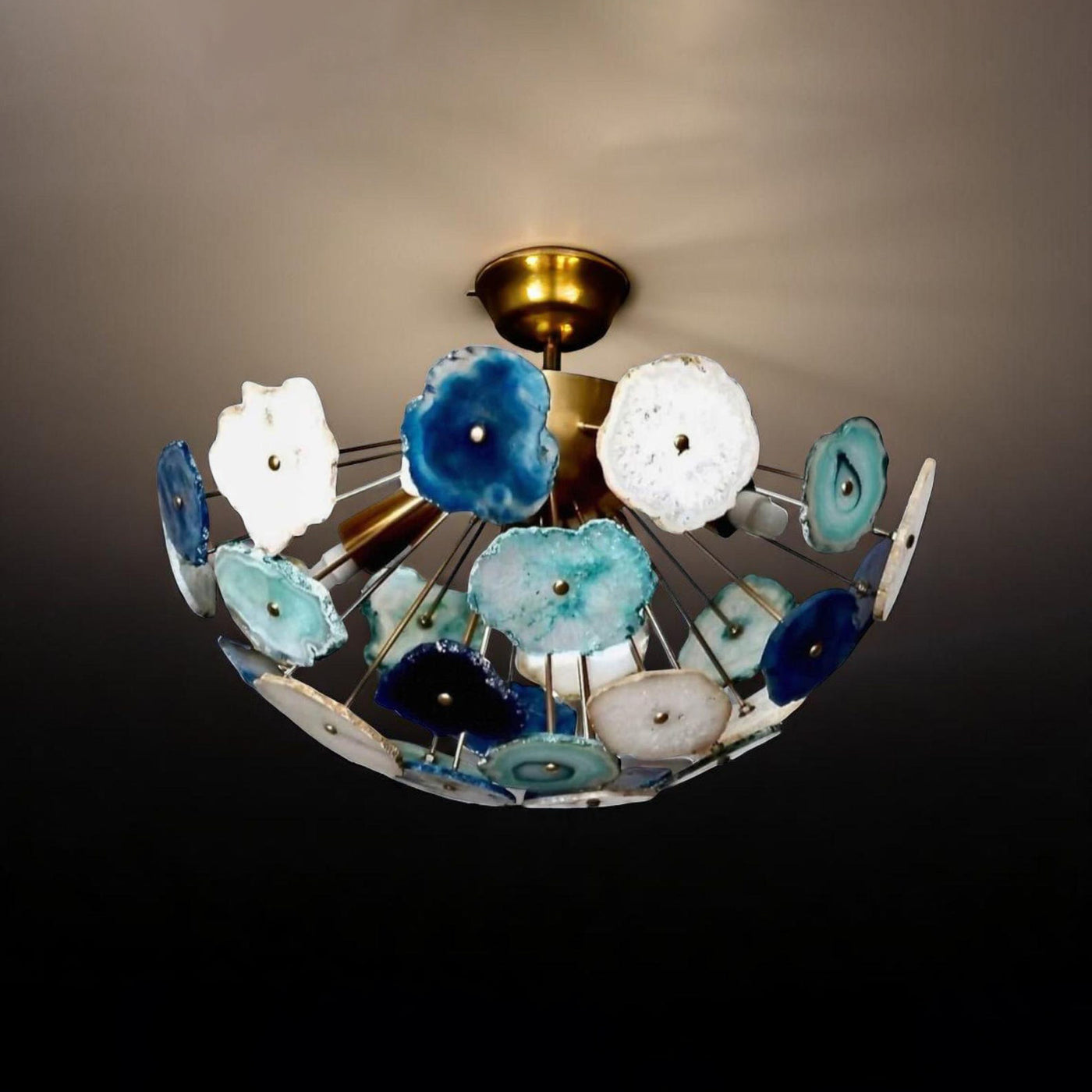 Athens Nova Agate - Flush Mount Chandelier - 4 Lights - 62629