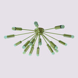 Modern Brass Sputnik Flush Mount Chandelier | Custom Handmade Ceiling Light | Mid-Century Design |  - 32116