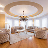 Brass Leaf Studio Brass Sputnik Chandelier, Shinny Brass Ceiling Hanging Lamp, Modern Pendant Lamp Made of Full Brass 24 arms/Lights