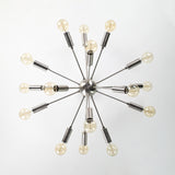 Modern 10-Light Gold Sputnik Chandelier – Mid-Century Ceiling Fixture with Clear Glass Globes - 32156