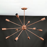 Classic 6-Light Black Sputnik Chandelier – Minimalist Ceiling Fixture with Frosted Bulbs - 32159
